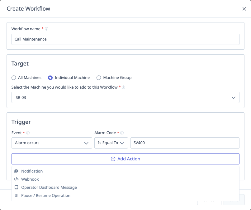 Alarm Trigger Configuration